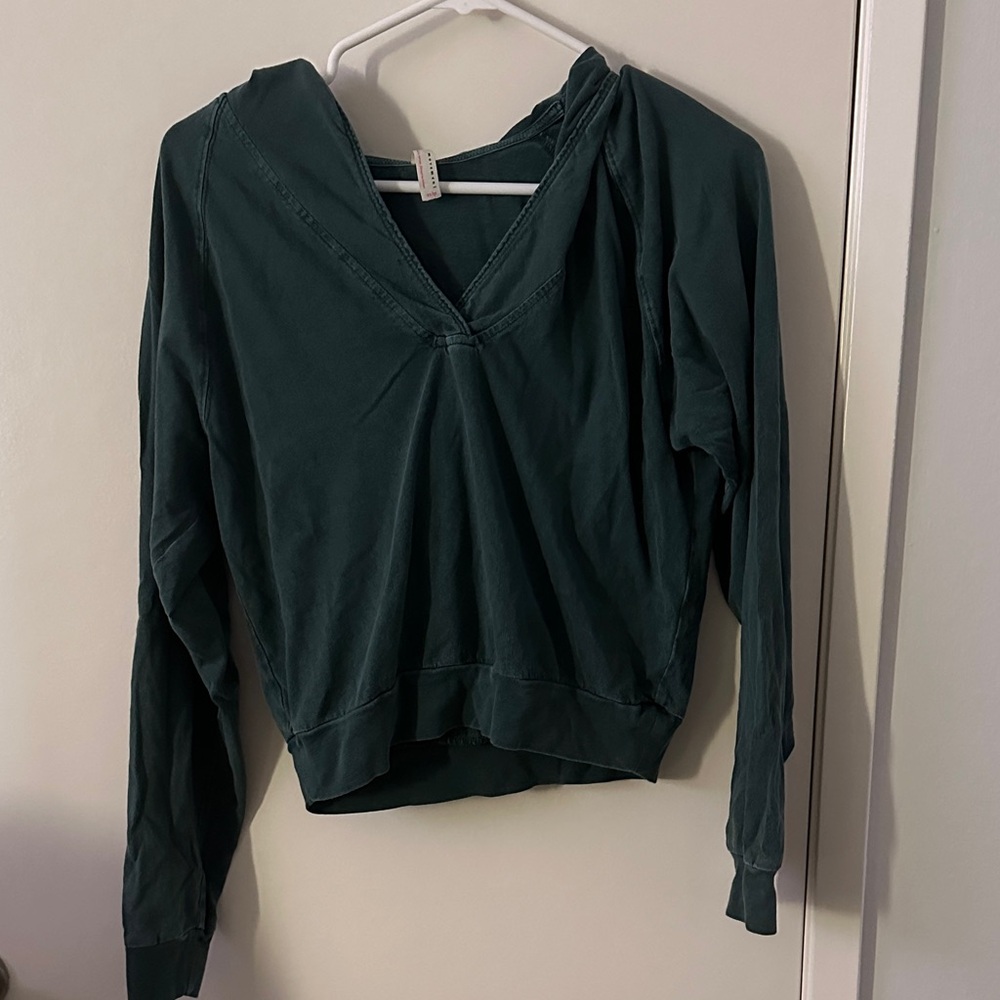 FP Movement by Free People Forest Green V-Neck Hoodie